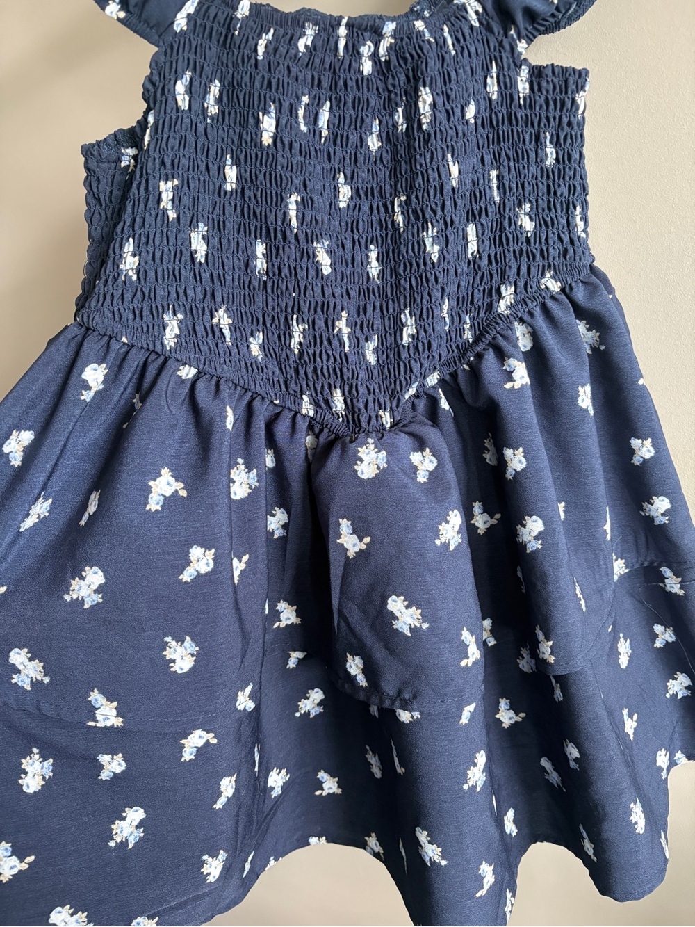 Girls smocked floral mini dress 7-8 years - Picture 3 of 5